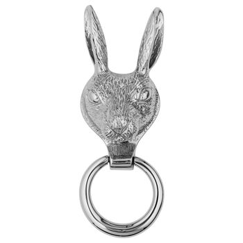 Brass Hare Door Knocker Nickel Finish, 3 of 8