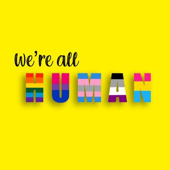 'We're All Human' Vinyl Sticker, 3 of 4