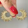 Sunburst Hoop Earrings In Gold Plate, thumbnail 2 of 4
