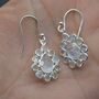 Floral Rainbow Moonstone Earrings: Silver Or Gold, thumbnail 7 of 11