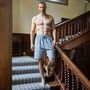 Men's 'Chalk' Stripe Brushed Cotton Pyjama Shorts, thumbnail 1 of 4