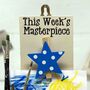 'This Week's Masterpiece' Wooden Peg Blue Star, thumbnail 1 of 2