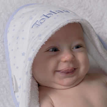 Personalised Star Baby Towelling Hooded Cuddlerobe, 2 of 9