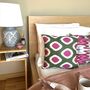 Square Ikat Silk Cushion Watermelon Spot, thumbnail 1 of 7