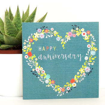 Teal Anniversary Card, 3 of 4