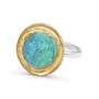 Large Round Emerald Turquoise Lagoon Adjustable Ring, thumbnail 2 of 4