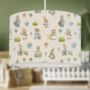 Bunny Family Lampshade, Vintage Linen, thumbnail 1 of 2
