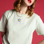 Embroidered Keep Growing Flower Organic Cotton T Shirt, thumbnail 4 of 6