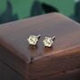 Natural Yellow Citrine Stud Earrings In Sterling Silver, thumbnail 4 of 11