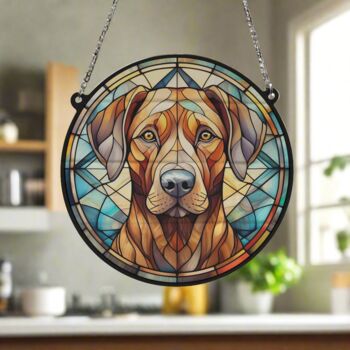 Rhodesian Ridgeback Stained Glass Effect Suncatcher, 4 of 6