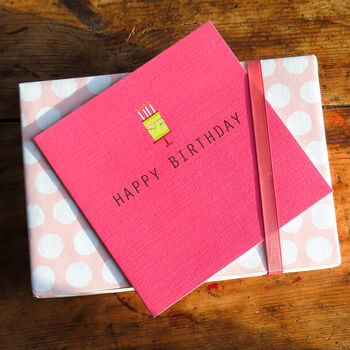 Gold Foiled Birthday Cake Card, 3 of 5