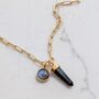 The En Pointe Black Tourmaline Gemstone Necklace, Gold, thumbnail 7 of 12
