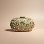 Cyprus, Sage Green Oval Embroidered Clutch, thumbnail 1 of 7