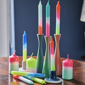 Neon Dip Dyed Dining Candles, 2 of 12