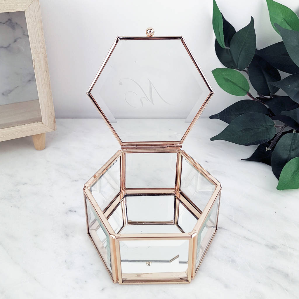 Personalised Initial Glass Jewellery Trinket Box By Nikita By Niki