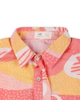 Candy Escape Printed Cotton Shirt, Pink And Yellow, 11 of 11