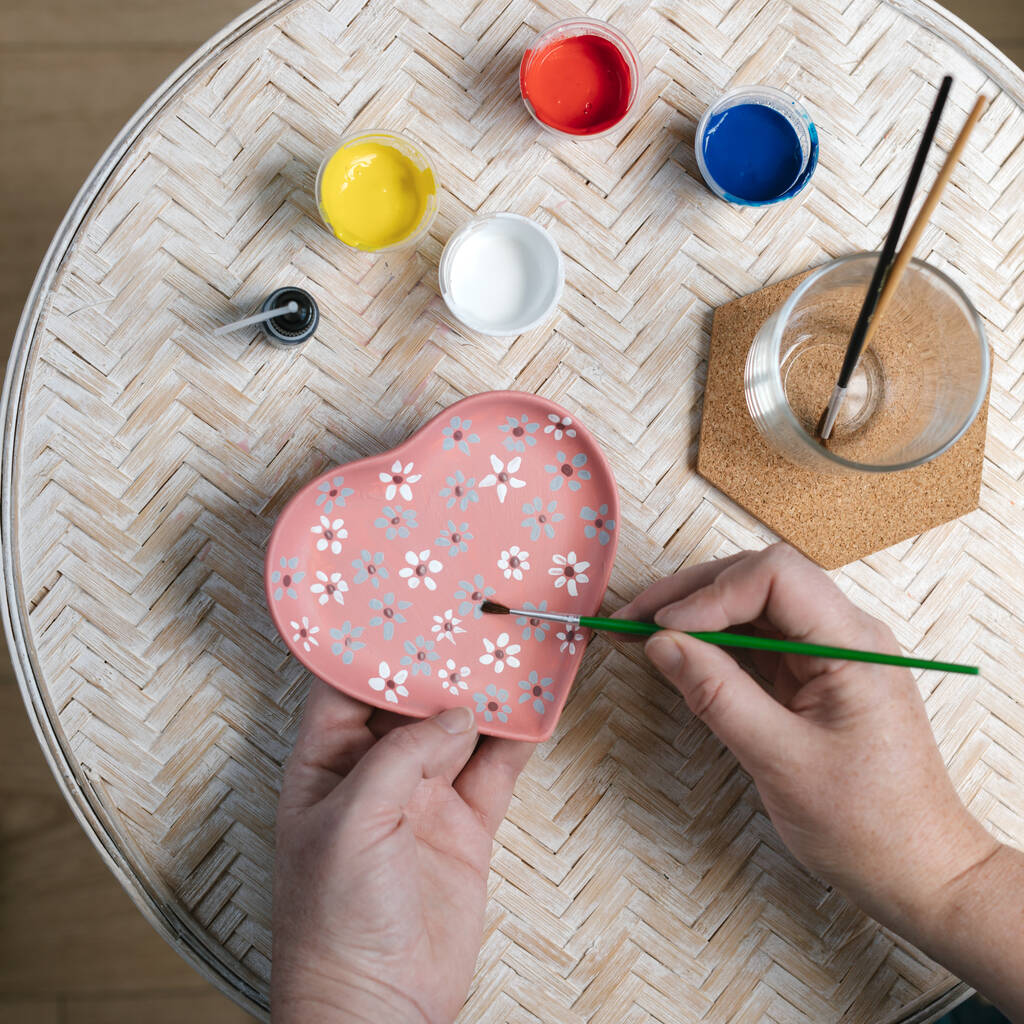 Paint Your Own Ceramic Heart Plate Kit, 1 of 12