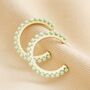 Stone Hoop Earrings In Gold Plating, thumbnail 8 of 12