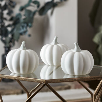 Set Of Three Ceramic Pumpkins, 2 of 3