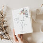 Wedding Thank You Cards Burgundy Blue White Florals, thumbnail 2 of 5