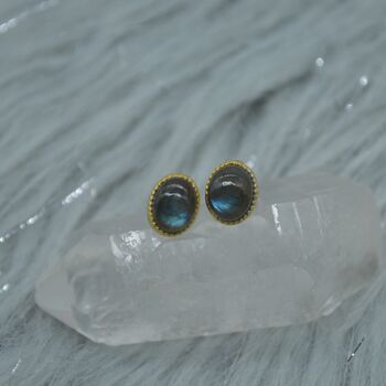 Labradorite Sterling Silver Stud Earrings, 4 of 9