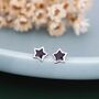 Sterling Silver Darkest Blue Cz Star Stud Earrings, thumbnail 6 of 12