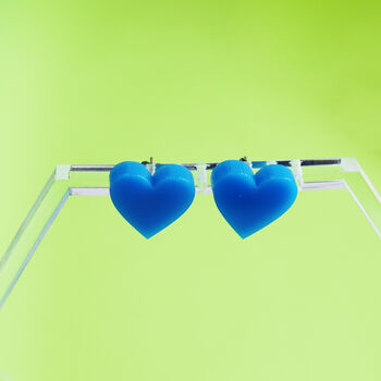 Blue Heart Acrylic Stud Earrings, 5 of 10