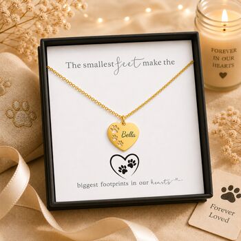 Personalised Engraved Name Necklace Dog Paw Print Design, 3 of 11