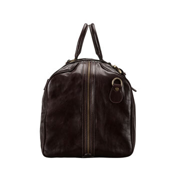 Personalised Leather Large Travel Bag 'Flero Large', 6 of 12