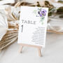 Wedding Seating Plan Cards Deep Purple Floral, thumbnail 4 of 6