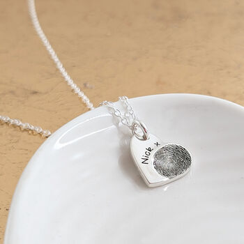 Silver Fingerprint Personalised Heart Charm, 2 of 6