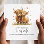 Highland Cow Wife Birthday Card, Pun Cow Card For Wife Or Any Relation, thumbnail 1 of 2
