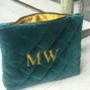 Luxurious Monogrammed Quilted Wash Bag, thumbnail 3 of 3