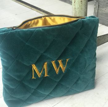 Luxurious Monogrammed Quilted Wash Bag, 3 of 3