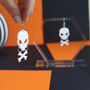 Skull And Crossbone Halloween Earrings, thumbnail 2 of 5