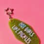 The 'Hot Girls Like Pickles' Sparkly Motel Keyring / Gift For Pickle Lover / Food Accessories / Cute Keychain, thumbnail 3 of 6