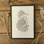 T Is For Tiger Tail Seahorse Illustration Print, thumbnail 3 of 4