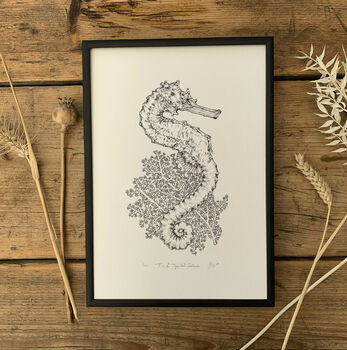 T Is For Tiger Tail Seahorse Illustration Print, 3 of 4