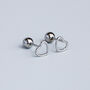 Sterling Silver Screw Back Heart Stud Earrings, thumbnail 2 of 5