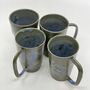 Handmade Ceramic Latte Cup Mug Blue Stoneware, thumbnail 3 of 10