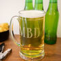 Personalised Three Initial Etched Glass Tankard, thumbnail 3 of 7