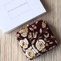 Sajaan, Maroon Velvet Floral Embellished Clutch, thumbnail 3 of 4