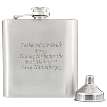 Personalised Engraved Message Stainless Steel Hip Flask, 3 of 7