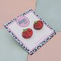 Tomato Glitter Resin Studs, thumbnail 2 of 4