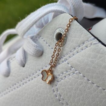 Tiny Butterfly Dangle Lace Sneaker Skate Charm, 4 of 4