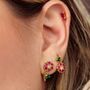 Mismatched Flower Stud Earrings, thumbnail 1 of 5