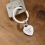 Personalised Silver Name Tiny Heart Tag Keyring, thumbnail 2 of 7