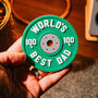 World's Best Dad Weight Plate Coasters Set Of Four, thumbnail 3 of 7