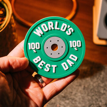 World's Best Dad Weight Plate Coasters Set Of Four, 3 of 7