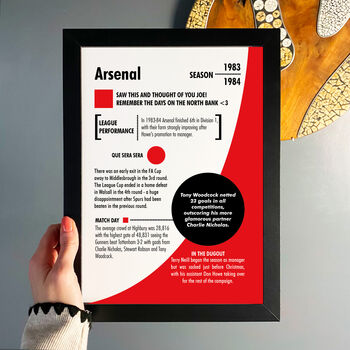 Personalised Season Print Gift For Arsenal Fans, 5 of 6